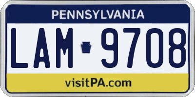 PA license plate LAM9708