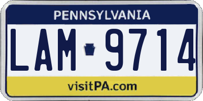 PA license plate LAM9714