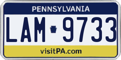 PA license plate LAM9733
