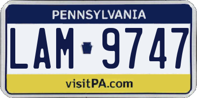 PA license plate LAM9747