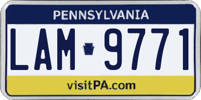 PA license plate LAM9771