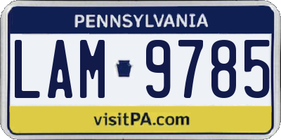 PA license plate LAM9785