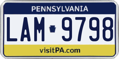 PA license plate LAM9798