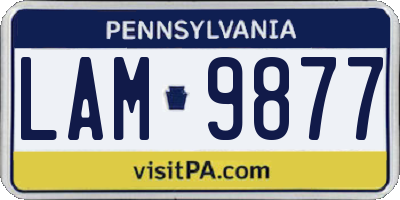 PA license plate LAM9877