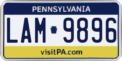 PA license plate LAM9896