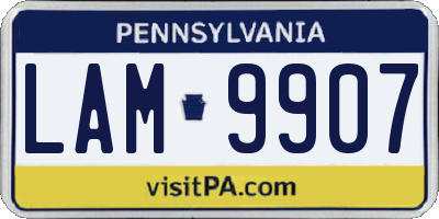 PA license plate LAM9907