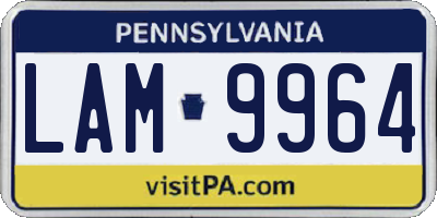 PA license plate LAM9964