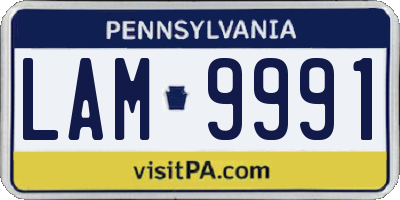 PA license plate LAM9991