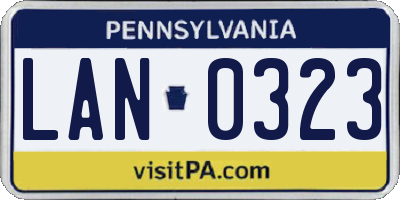 PA license plate LAN0323