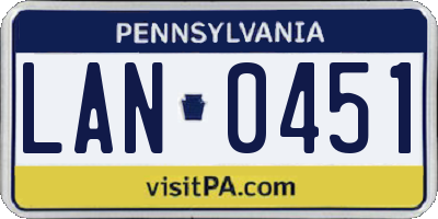 PA license plate LAN0451