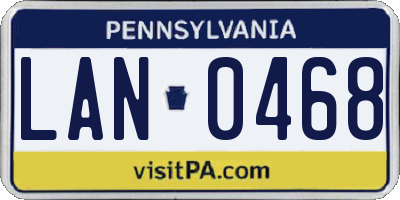 PA license plate LAN0468
