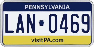 PA license plate LAN0469