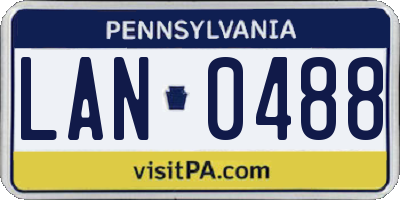 PA license plate LAN0488