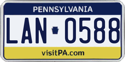 PA license plate LAN0588