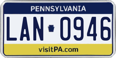 PA license plate LAN0946