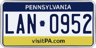 PA license plate LAN0952
