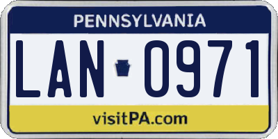 PA license plate LAN0971