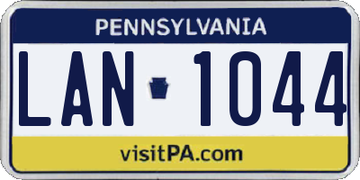 PA license plate LAN1044