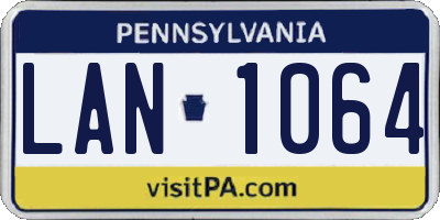 PA license plate LAN1064