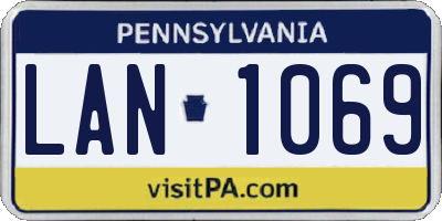 PA license plate LAN1069