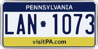 PA license plate LAN1073