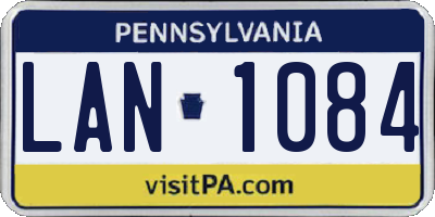 PA license plate LAN1084
