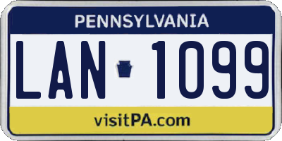 PA license plate LAN1099