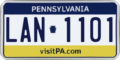 PA license plate LAN1101