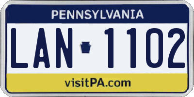 PA license plate LAN1102