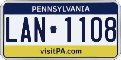 PA license plate LAN1108