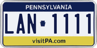 PA license plate LAN1111
