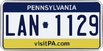 PA license plate LAN1129