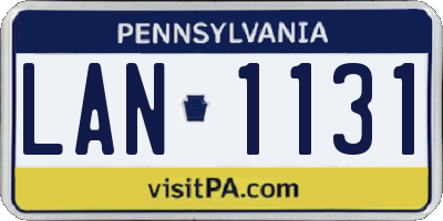 PA license plate LAN1131