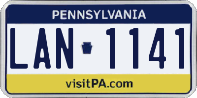 PA license plate LAN1141