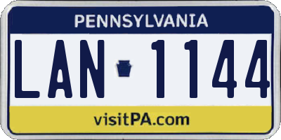PA license plate LAN1144
