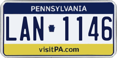 PA license plate LAN1146