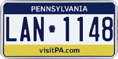 PA license plate LAN1148