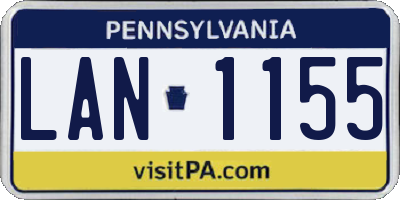 PA license plate LAN1155