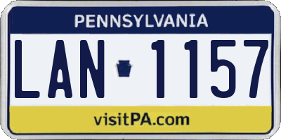 PA license plate LAN1157