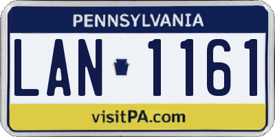 PA license plate LAN1161