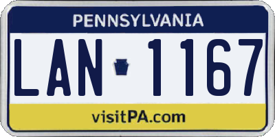PA license plate LAN1167