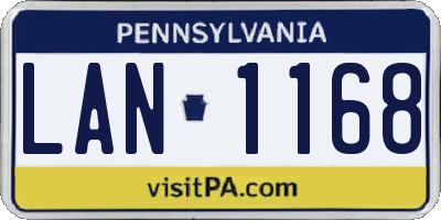 PA license plate LAN1168