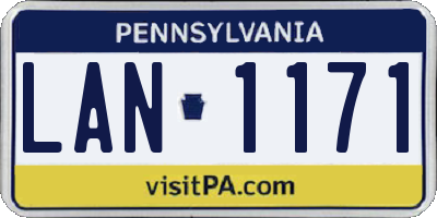 PA license plate LAN1171