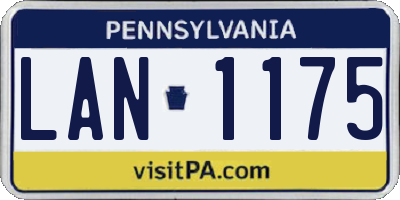 PA license plate LAN1175