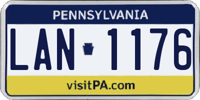 PA license plate LAN1176