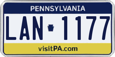 PA license plate LAN1177