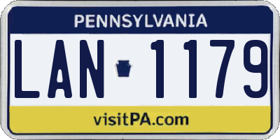 PA license plate LAN1179