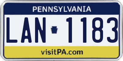PA license plate LAN1183