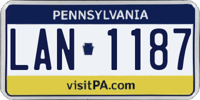 PA license plate LAN1187