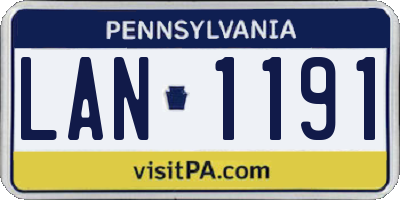 PA license plate LAN1191